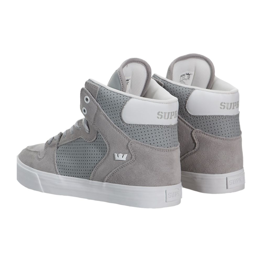 Baskets Montantes Supra Vaider Grise Blanche Light Grey/White Homme | BRC-86733940